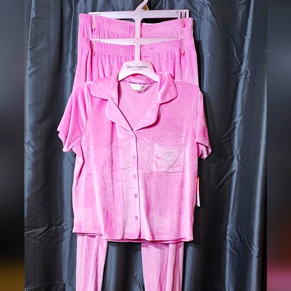 Juicy Couture 3-Piece Womens Pajama Set Lounge Wear Soft Comfy Rhinestone - Picture 3 of 12